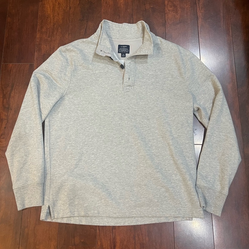 J. Crew Light Gray Men's Fleece Henley